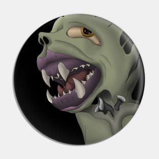 Zombie with fangs Pin