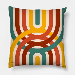 Simple Colorful Curve Line Abstract Pattern Design Pillow