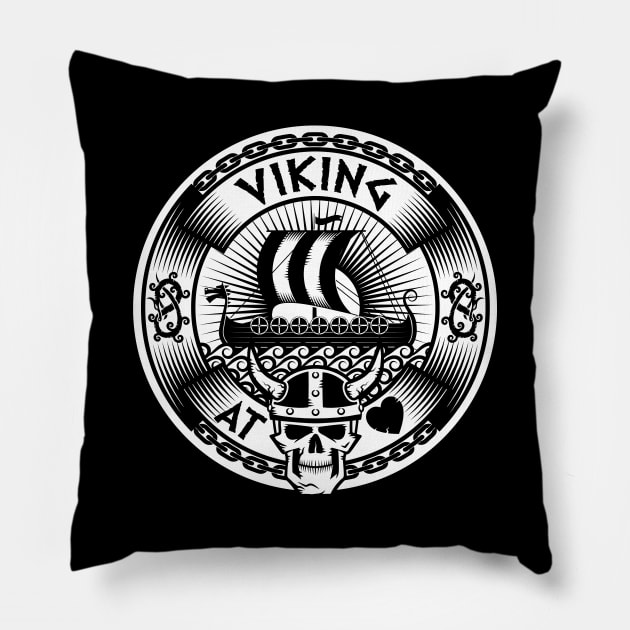 Viking At Heart Pillow by JayJayJackson