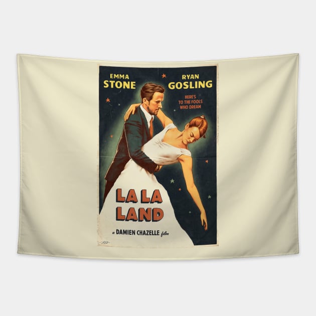 La La Land vintage poster Tapestry by EduardoLimon