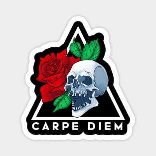 Skull and Rose Carpe Diem Magnet