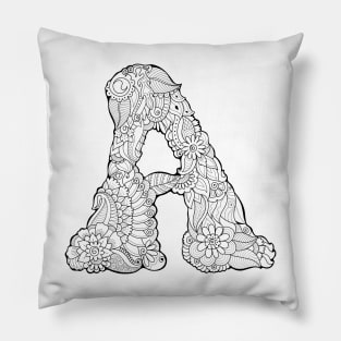 Floral letter A Pillow