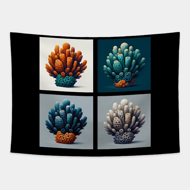 Pop Cliona Celata Sponge Art - Cool Underwater Tapestry by PawPopArt