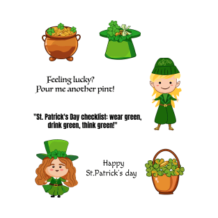 sticker st patricks day set T-Shirt