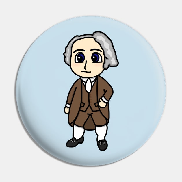 Chibi John Adams (Small Print) Pin by Aeriskate