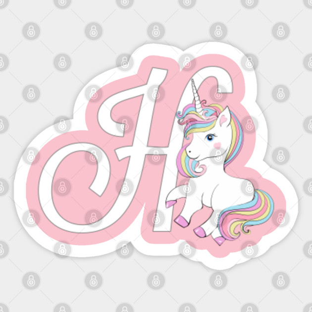 unicornletter halphabet fashion unicorn sticker