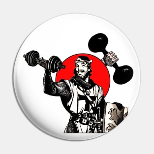 Templar warrior with dumbbells gym exercises Pin