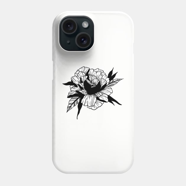 Tattoo Flash Blooming Flower Phone Case by accrescent