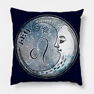 Leo Moon Sign Astrology Zodiac Symbol Stars and Crescent Moon Pillow