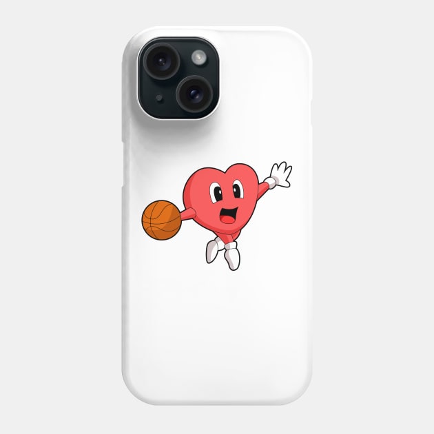 Heart Basketball player Basketball Phone Case by Markus Schnabel