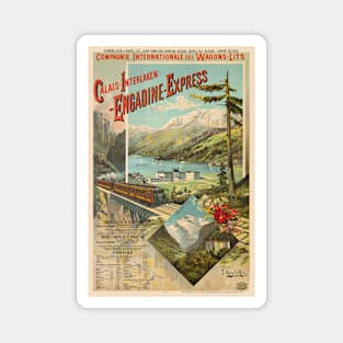 Engadine-Express Switzerland Vintage Poster 1890 Magnet