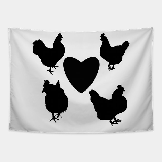 Chicken silhouette Tapestry by Artbymparrish