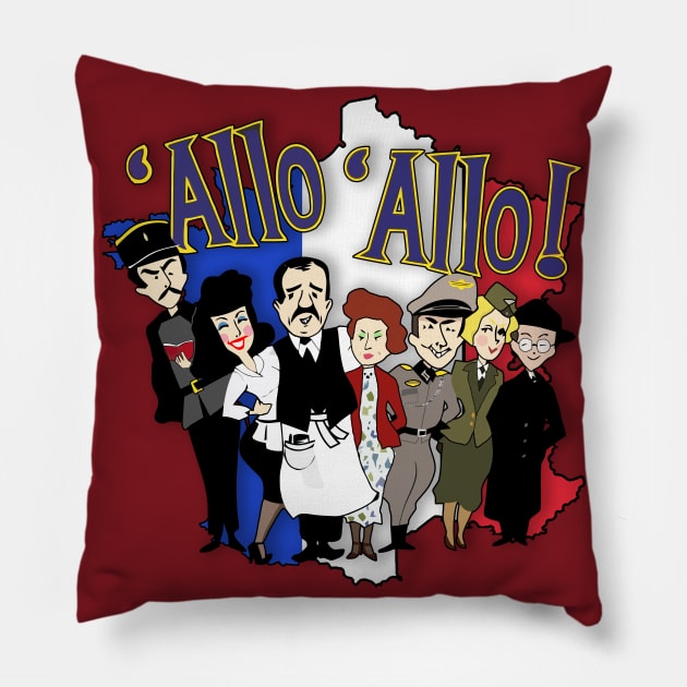 'Allo 'Allo! Pillow by MarinasingerDesigns