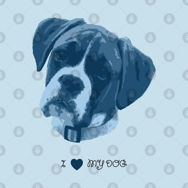 Dogs - Boxer blue by PrintablesPassions