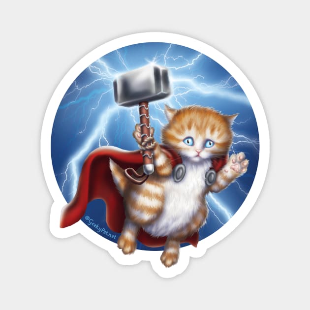 Thor Kitten Magnet by GeekyPet