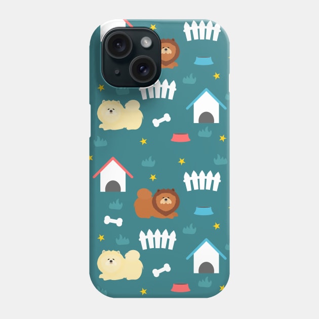 Cute Chow Chow Dog in the Starry Night Phone Case by LulululuPainting