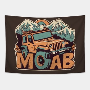 Moab Utah - Offroad Adventure - Vintage Jeep Rock Crawler Tapestry