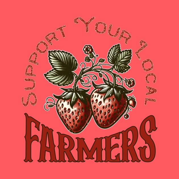 Support Your Local Farmers - Vintage Strawberries by WolfeTEES