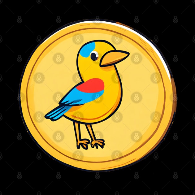 coin with a small bird on it by dodolanlaku