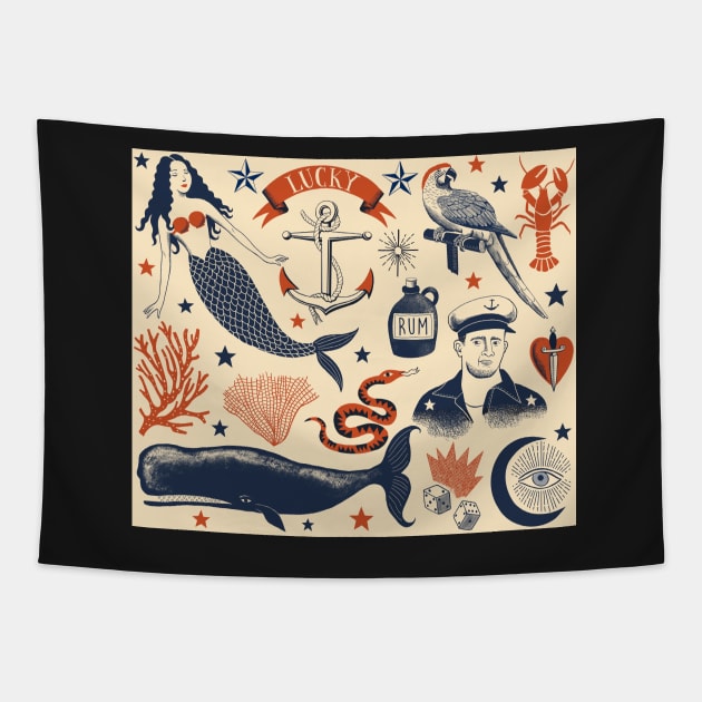 Luck and Rum Tapestry by Ruby Ritz