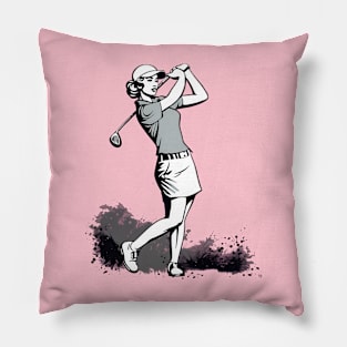 Woman Golfer Pillow