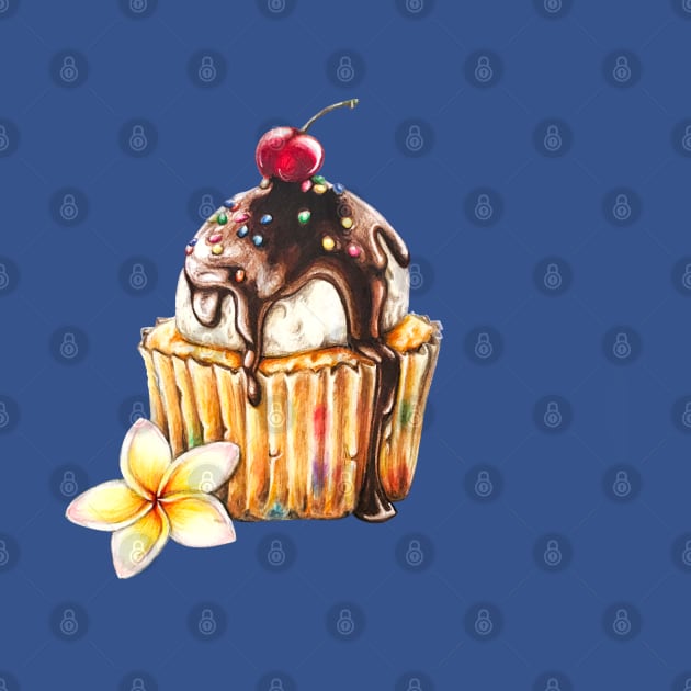 Ice Cream Cupcake with a Cherry on Top by Lady Lilac