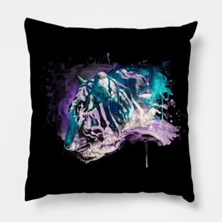 Abstract Tiger Profile Reversed Colors Pillow