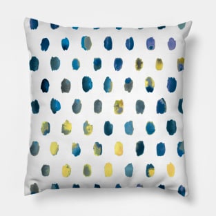 Artistic Watercolor Palette Blue Yellow Pillow