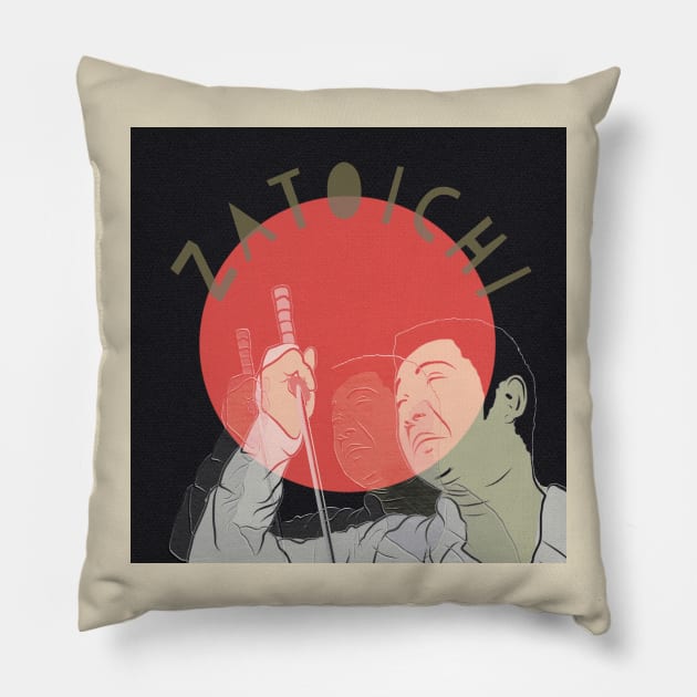 Zatoichi Pillow by Beni-Shoga-Ink