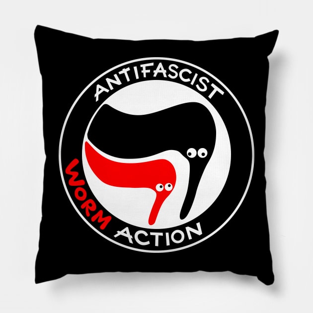 Antifascist Worm Action Pillow by dreambeast.co