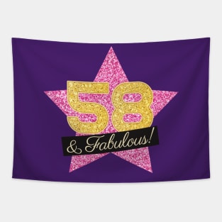 58th Birthday Gifts Women Fabulous - Pink Gold Tapestry