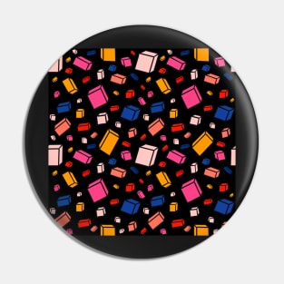 Colorful Block Pattern on Black Pin