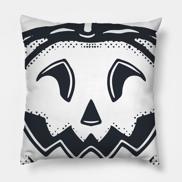 Scared Pumpkin Halloween Artwork Pillow by Merchsides