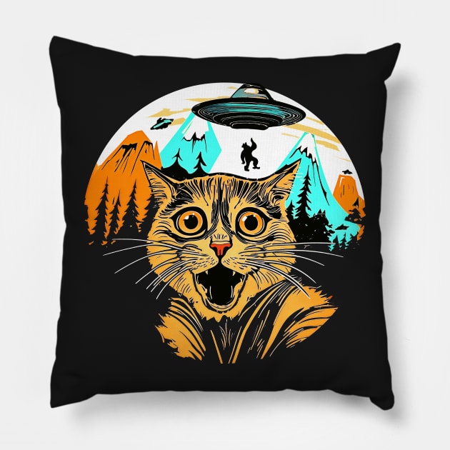 im not saying it was aliens Alien cat ufo Pillow by masterpiecesai