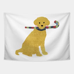 Yellow Lab Retriever Field Hockey Dog Tapestry