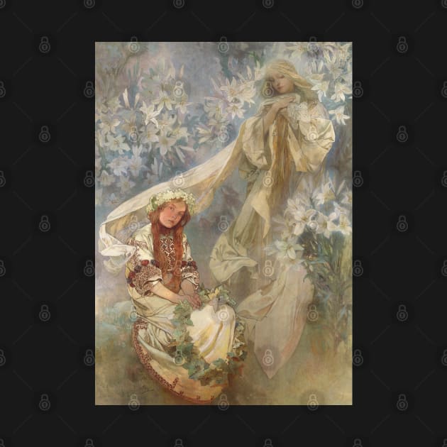 Madonna of the Lilies - Alfons Mucha 1905 by immortalpeaches