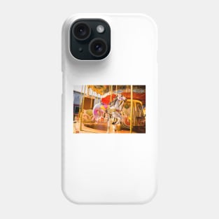 White Carousel Horse with Seahorse Tail Phone Case
