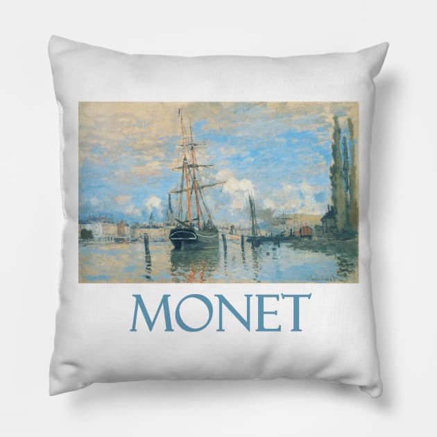 The Seine at Rouen (1872) by Claude Monet Pillow by Naves