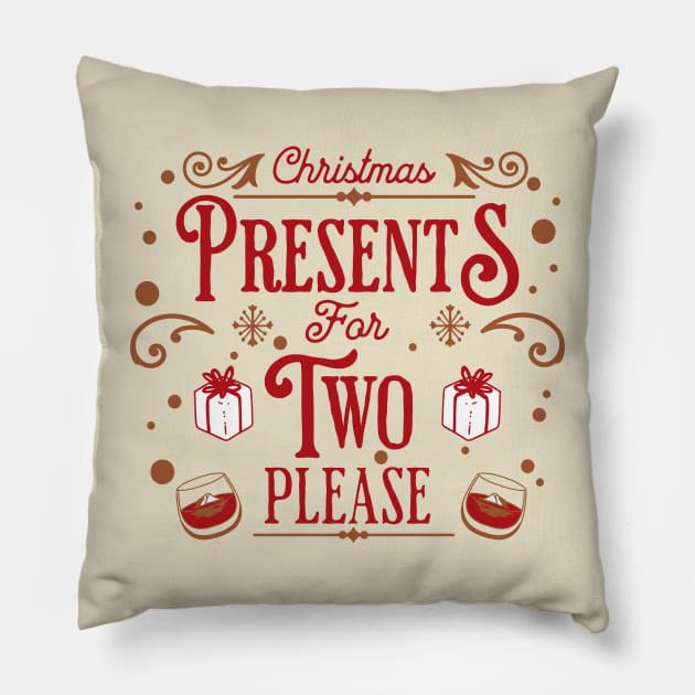 Christmas Presents For Two Pregnancy Announcement Pillow by Norse Magic