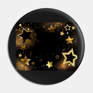 Black background with gold stars Pin