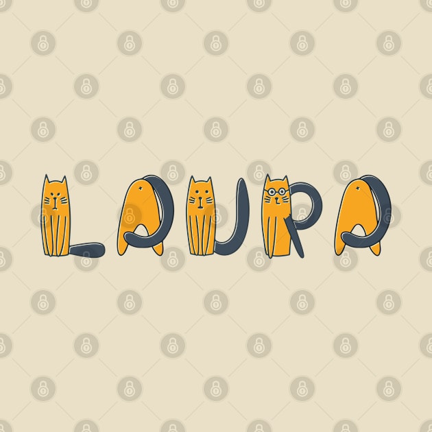 Laura | Girl Name | Cat Lover | Cat Illustration by LisaLiza