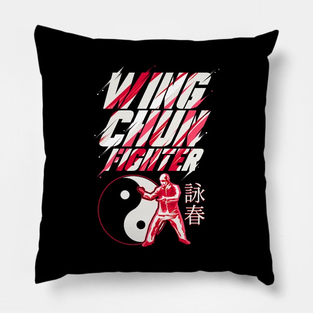 Wing Chun Ying and Yang Mixed Martial Arts Pillow by ChrisselDesigns