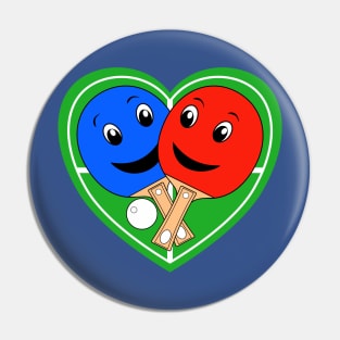 Table Tennis Valentines Doubles Partners Pin