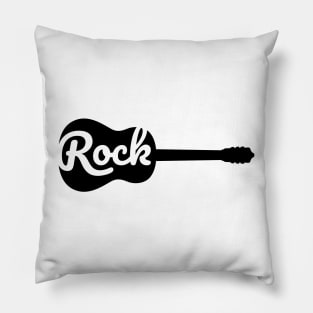 Minimalist Guitar Rock Print Pillow