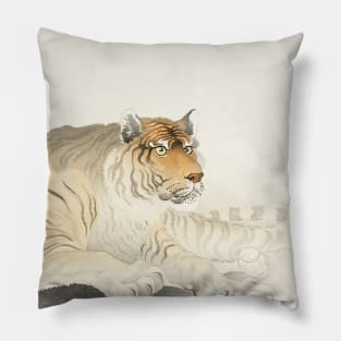 Japanese Tiger Illustration by Ohara Koson Pillow