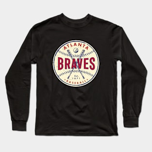 Atlanta Braves Vintage Shirt, Atlanta Braves Shirt Dark Heather 2XL Long Sleeve | Classy Missy