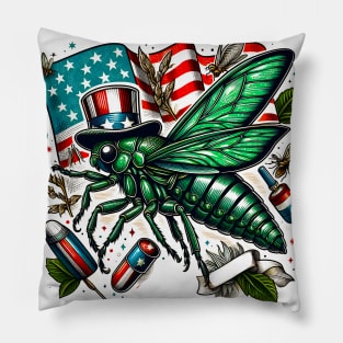 Entomology Cicada Fest 2024 4th july Broods XIX XIII Cicada Lover Pillow