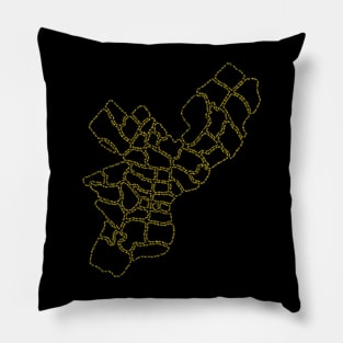 Philadelphia Zipcode Map (yellow) Pillow