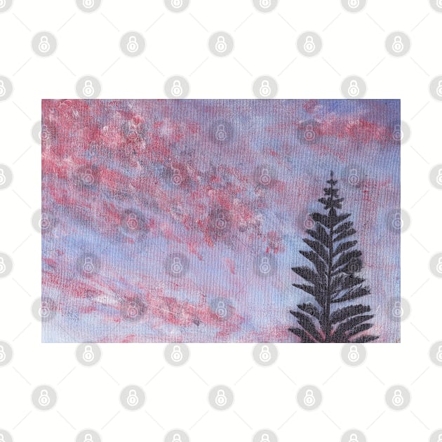 fluffy sunset and tree by LeighsDesigns