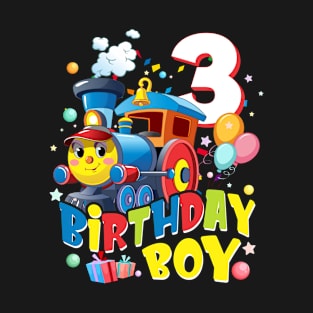 3rd Birthday Train Boys Girls 3 Years Old I'm Three T-Shirt